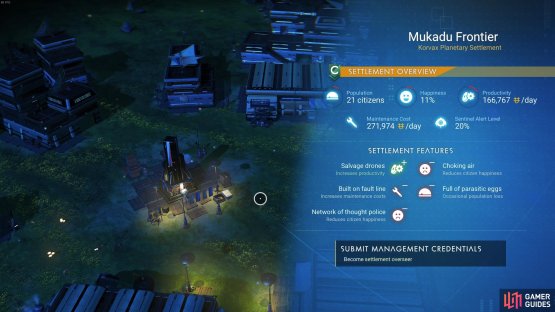 You will find that almost every settlement starts off with more maintenance cost than productivity, and with very few positive features.