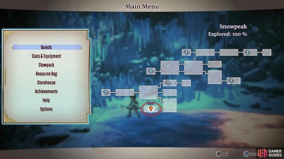 The location on the map where you&rsquo;ll find the second Lapis Lazuli