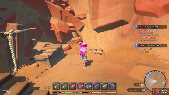 A buried chest can be found in the crater.
