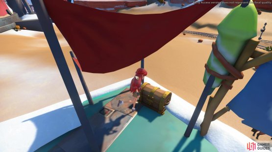 There&rsquo;s a chest atop the blue shack,