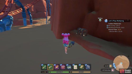 This chest is tucked up against the cliff side.