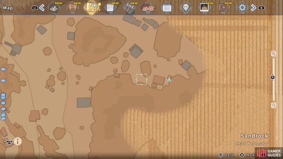 There is a large building shown on the map near the chests location.