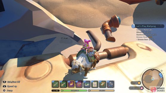 The chest is slightly hidden in an area with pipes under the first dome.
