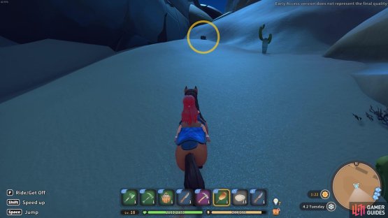 A chest can be found half-buried next to the submarine
