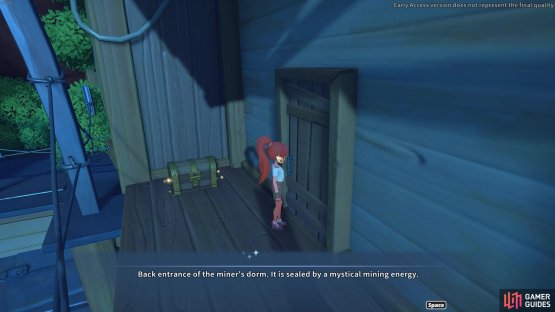 This chest is found near the miner&rsquo;s dorm