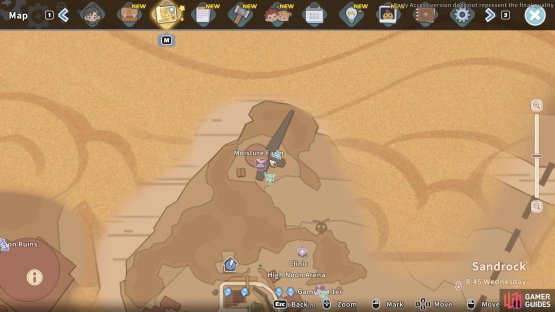 The moisture farm is found way north of Sandrock.