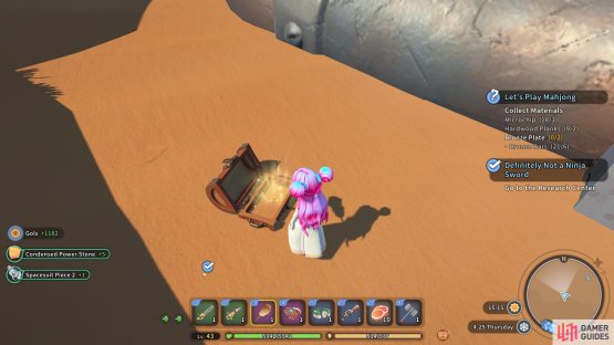 The chest is south of the Starship Ruins.
