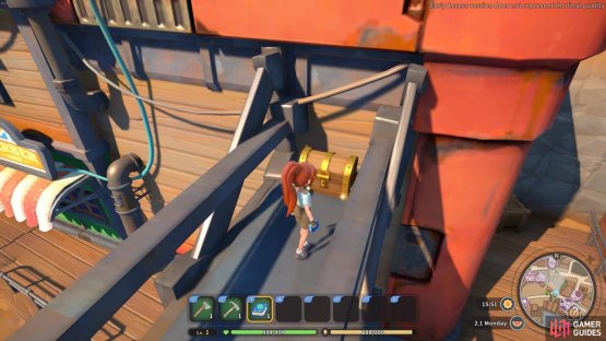 The treasure chest is found atop the metal scaffolding near Pablo&rsquo;s Parlor
