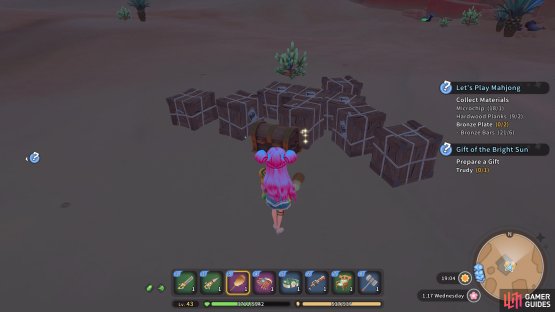 This chest is initially in the middle of a broken down building, but sits out in the open after building Catori World.