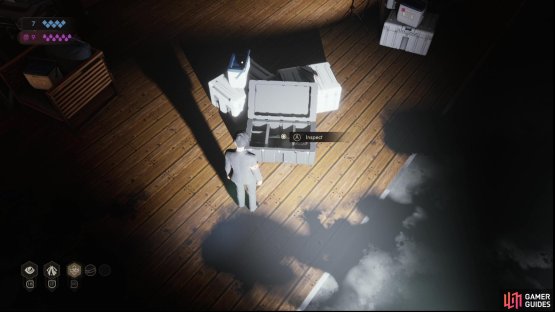Search a crate on the balcony,