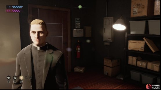 then take his form so you can safely meet with Monsignor Stanford.