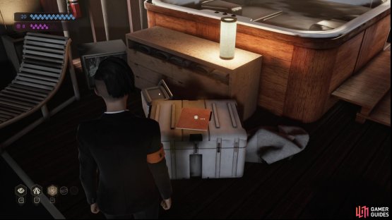 then grab the Study Files from near the hot tub.
