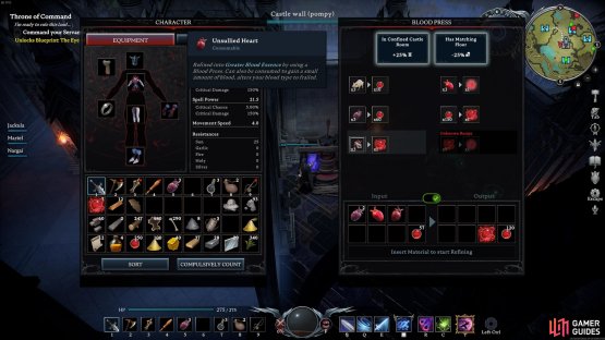 You can refine Unsullied Hearts to produce Greater Blood Essences in the Blood Press.