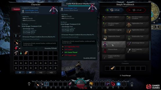 and then you can craft the Grim Reaper Armor Set,