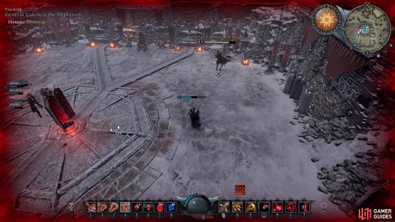 General Valencia will summon a Crimson Maiden throughout the battle