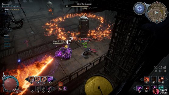 Fire Spray: This attack is a stream of fire that&rsquo;ll track your location. Dodge behind her and attack while avoiding the flame.