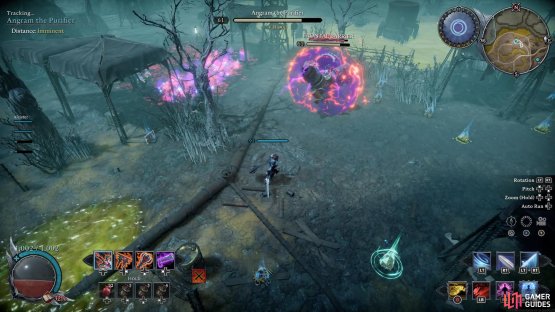 Frontal Barrier: This spell protects Angram from the front. Attacking the shield will reflect the damage back to you.