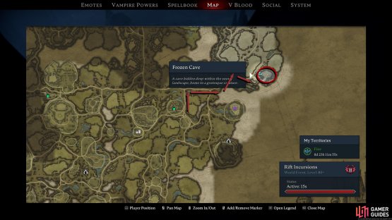 From the eastern Farbane Woods Waygate, head north, east, and then southeast to find the Frozen Cave where Terrorclaw resides.