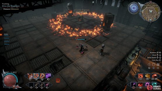 Rotating Flame: Ziva will spray a flame in a circle around herself.