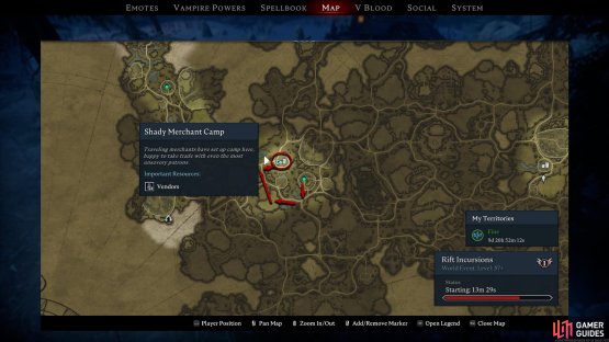 The Shady Merchant Camp in the west of Farbane Woods is easily accessible by heading north from the nearby waygate.