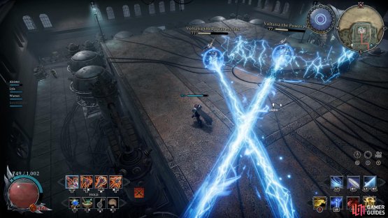 Copy: When the boss splits into two, it&rsquo;ll cast attacks at you simultaneously.