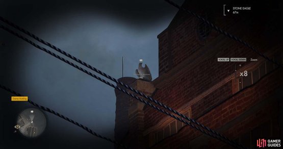 In the distance you will see the final Stone Eagle on a far off building.