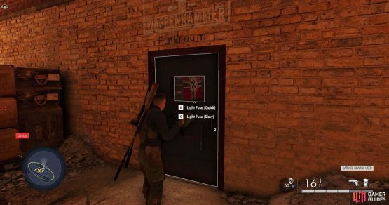 Use a satchel charge or a looted key to get into the final Workbench room.