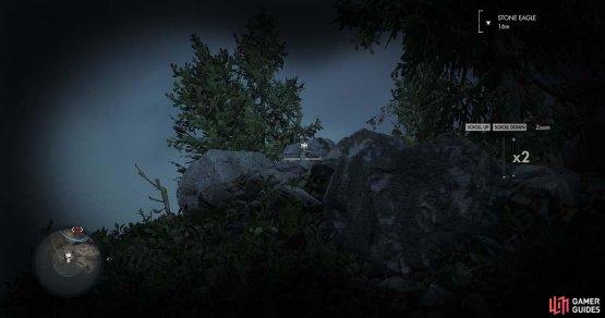 It can be tricky to spot but you can see it from the road below.