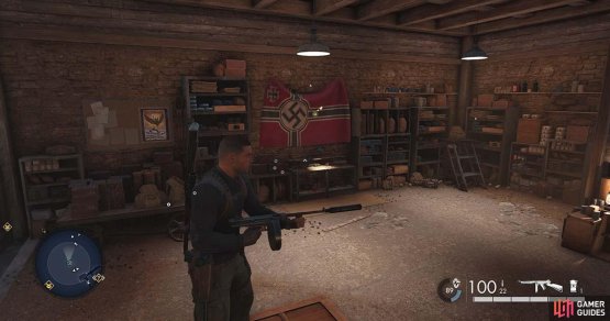 Once inside you will find the German armoury.