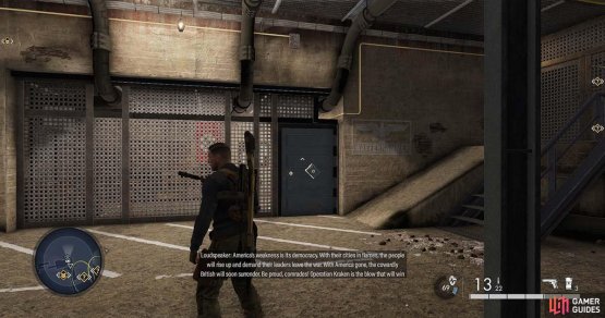 Once you have passed through the sewer you will find the Rifle workbench near the U-Boats.
