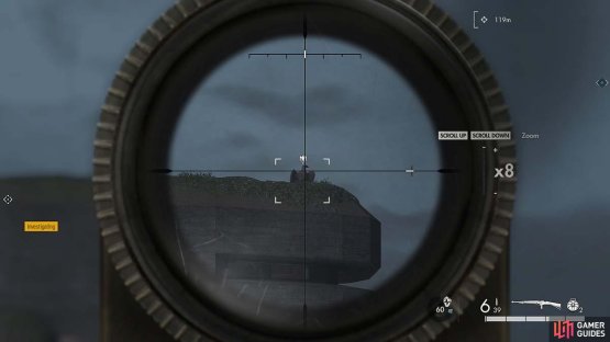 Line up your scope and fire; be wary the shot will alert nearby enemies.