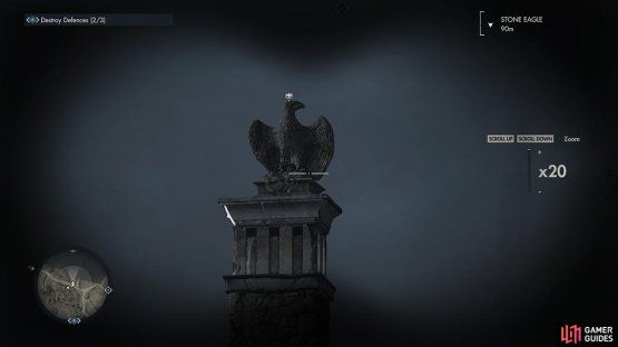 This is an easy shot as long as you have cleared out some of the many enemies nearby.