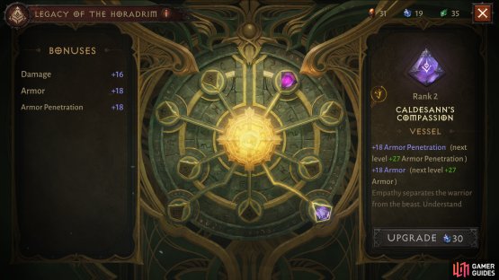 or by installing and upgrading specific Vessels in the Legacy of the Horadrim.