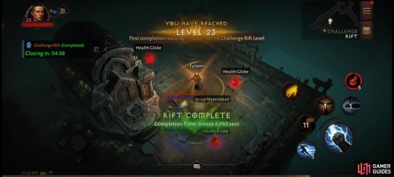 For defeating the Rift Guardian in a Challenge Rift you&rsquo;ll earn a variety of resources, gold, loot and XP.