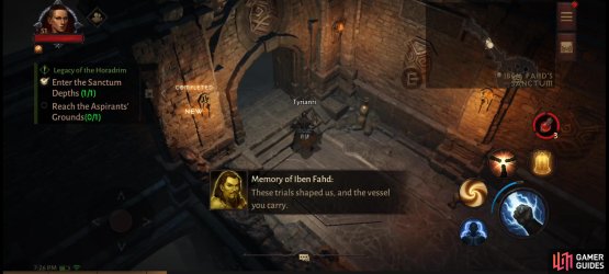 inside of which are the Sanctum Depths, a dungeon which you can clear daily.