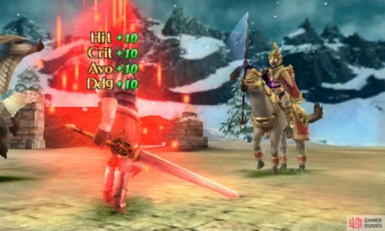 Bonuses to combat stats will be shown before you fight an enemy.