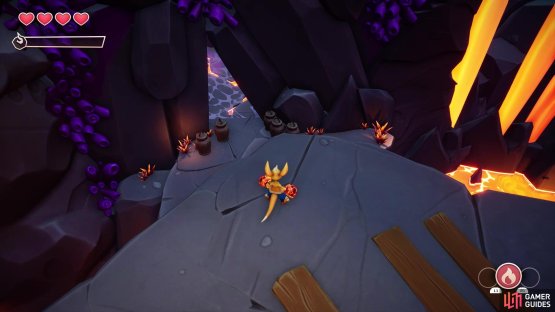 Look for this little spot in the level with the webbing