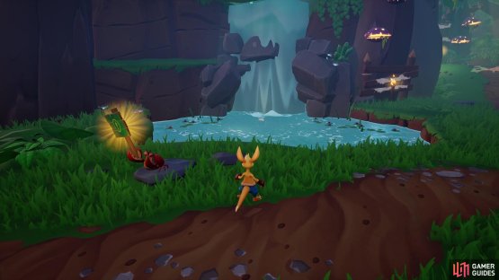 Look for this waterfall by the 1-Up