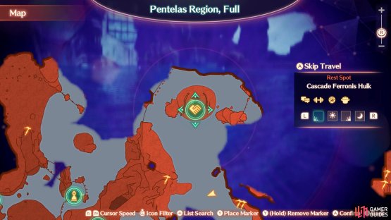 Head over to the Cascade Ferronis Rest Spot