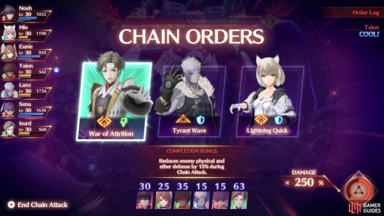 consider building up the Chain Attack gauge on one and unleashing it on the other.