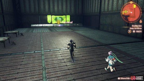 Return to the PC at the Erythia Relay Base