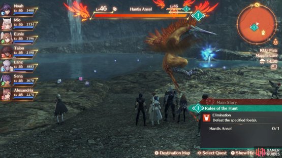 then defeat the Hantis Answel in Magglia Lake.