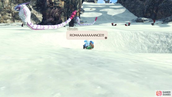 Poor Nopon just runs straight into quicksand
