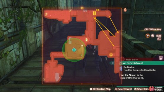 Look at your map to see the green dot in the lower right corner