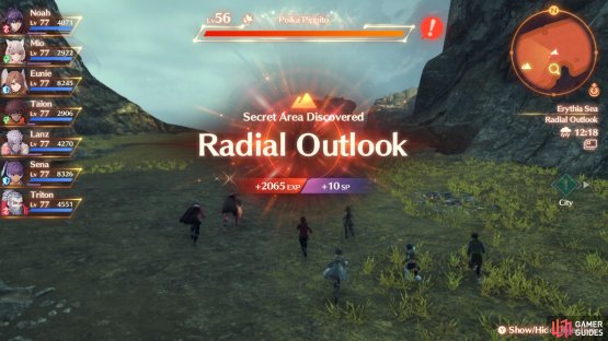 Radial Lookout, located near the south-west corner of Erythia Sea.