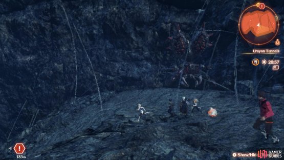 The tunnel ahead is a lair for spiders.
