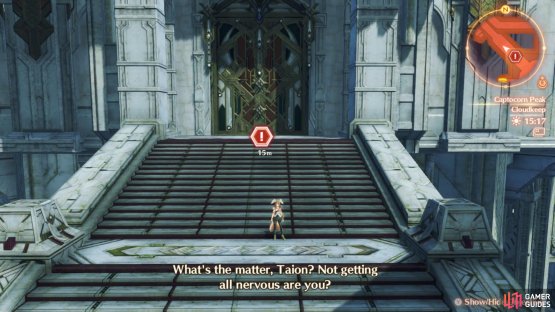 Approach this door to begin the finale of this chapter.