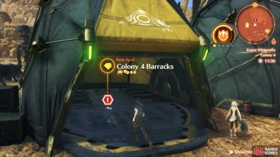To proceed, rest in the Colony 4 Barracks.
