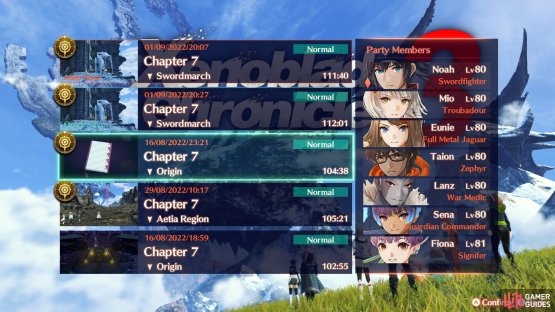 A completed save file will have a Flame Clock icon.