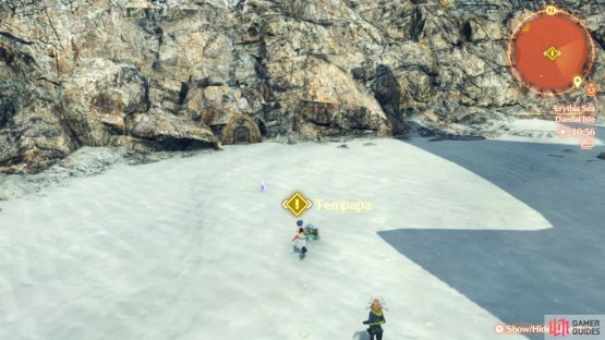 After saving his butt, follow him back home.
